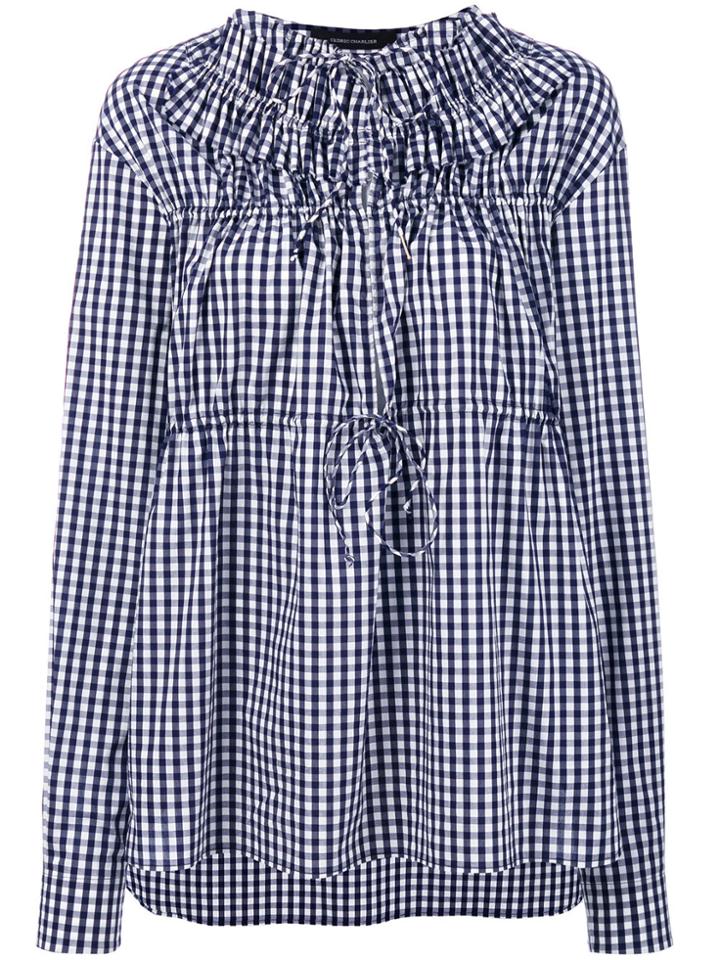 Cédric Charlier Gingham Blouse - Blue