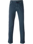 Jacob Cohen Slim Fit Trousers, Men's, Size: 35, Blue, Cotton/spandex/elastane