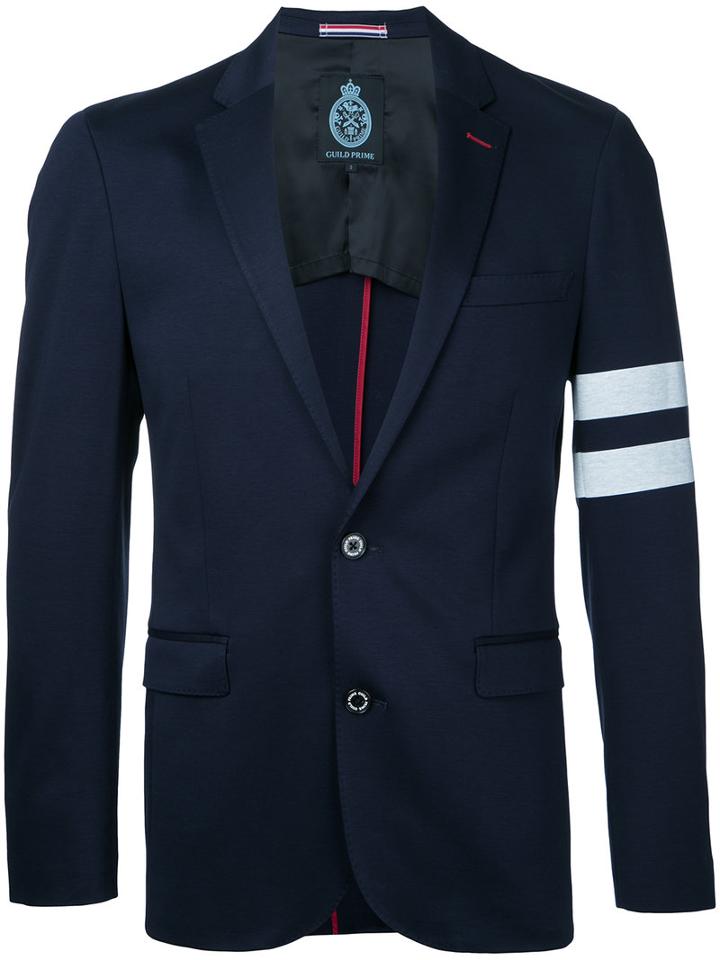 Guild Prime - Striped Sleeve Blazer - Men - Cotton - 3, Blue, Cotton