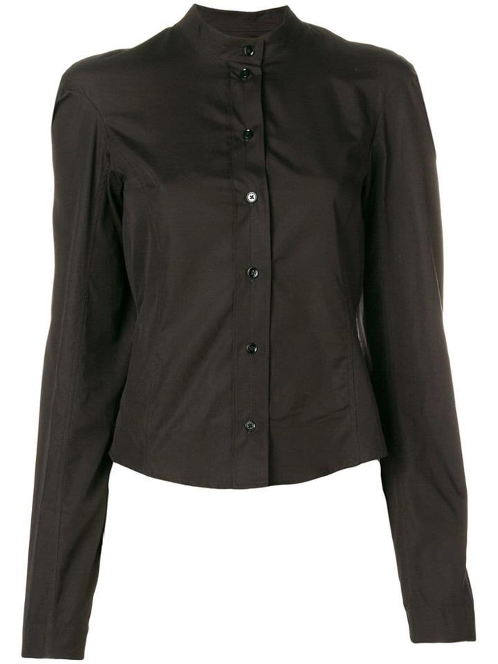 Lemaire Mandarin Collar Shirt - Brown