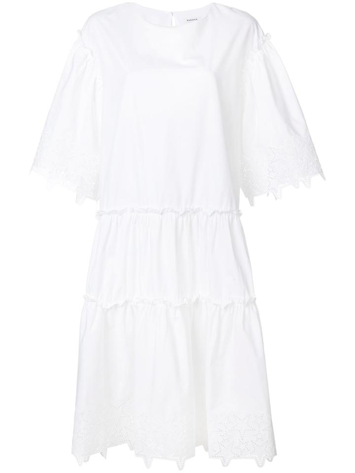 P.a.r.o.s.h. Star Embossed Tiered Dress - White