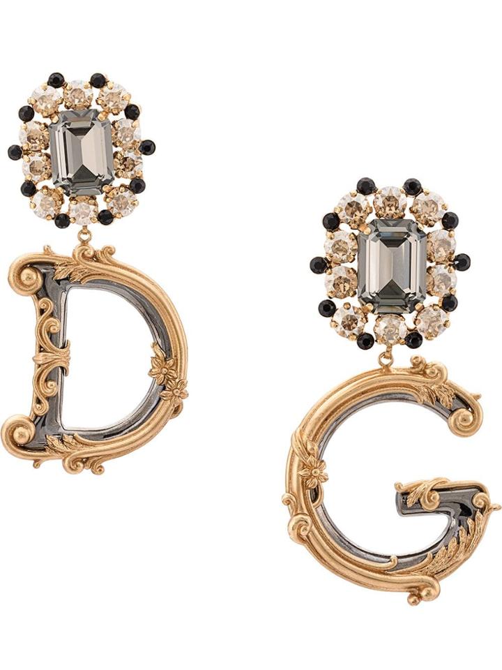 Dolce & Gabbana Logo Earrings - Gold