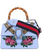Gucci - Sequin Embroidered Dionysus Shoulder Bag - Women - Bamboo/leather/pvc - One Size, Blue, Bamboo/leather/pvc