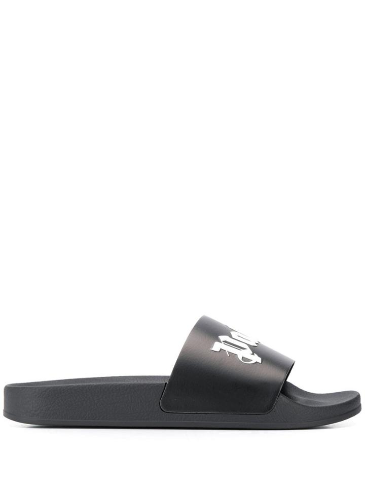 Palm Angels X Ice Cream Printed Pool Slides - Black