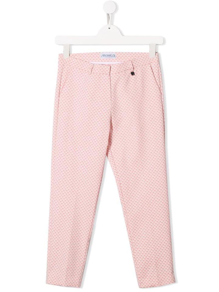 Simonetta Teen Heart Patterned Trousers - Pink