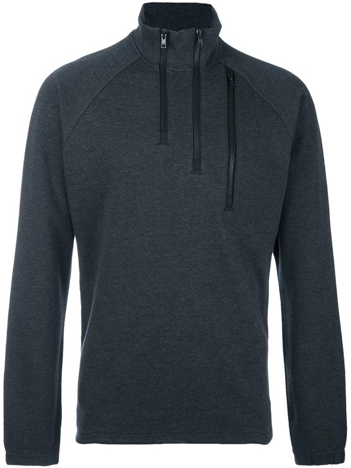 Y-3 Zipped V-neck Sweatshirt, Men's, Size: Xl, Grey, Cotton/polyester