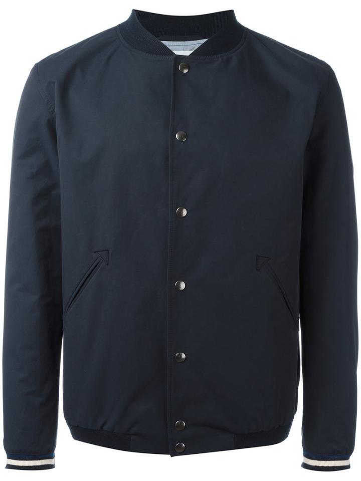 Cuisse De Grenouille Classic Bomber Jacket, Men's, Size: Xl, Blue, Cotton/nylon