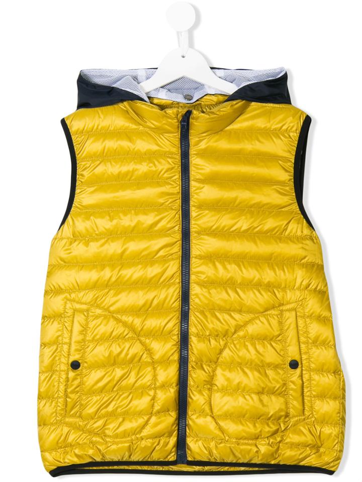 Herno Kids Sheen Padded Gilet - Yellow & Orange