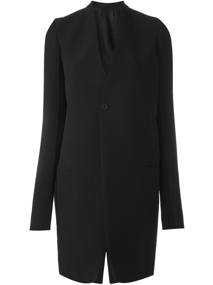 Rick Owens 'knife' Coat, Women's, Size: 44, Black, Cotton/polyester/polyurethane/virgin Wool