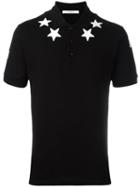 Givenchy Star Appliqué Polo Shirt, Men's, Size: Medium, Black, Cotton