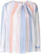 Stella Mccartney Gathered Stripe Top, Women's, Size: 40, Orange, Cotton/cupro
