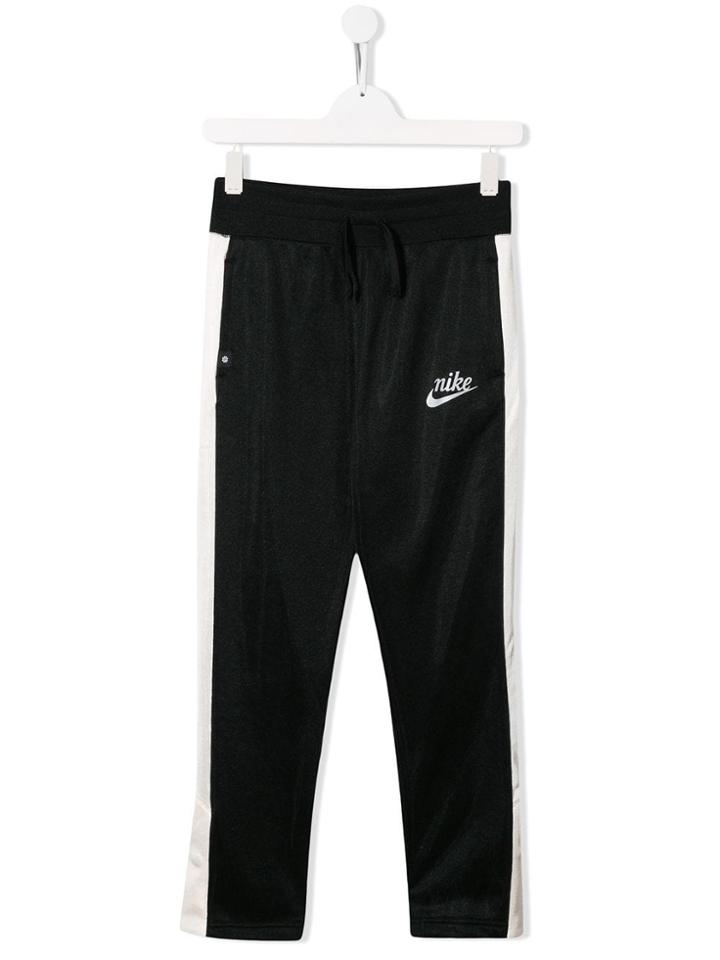 Nike Kids Track Style Logo Trousers - Black