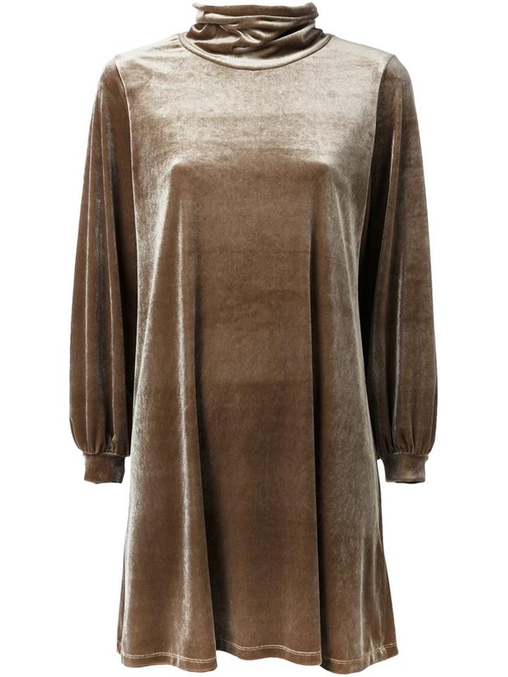 Cityshop Velour Tartle Dress, Women's, Brown, Polyester/polyurethane