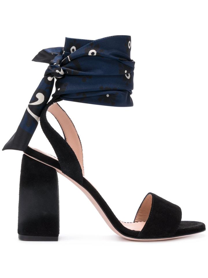 Red Valentino Bandana Wrap Sandals - Black