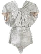 A.w.a.k.e. Mode Oyster Knot-detail Bodysuit - Silver