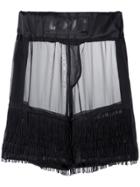 À La Garçonne Tulle Bermuda Shorts - Black