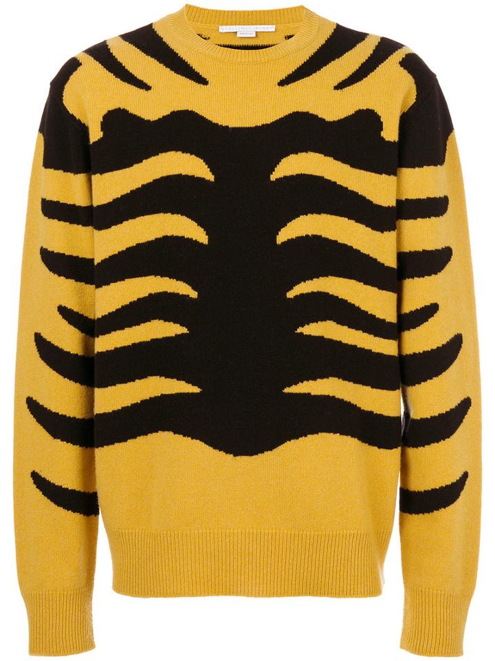 Stella Mccartney - Tiger Print Sweater - Men - Virgin Wool - M, Yellow/orange, Virgin Wool