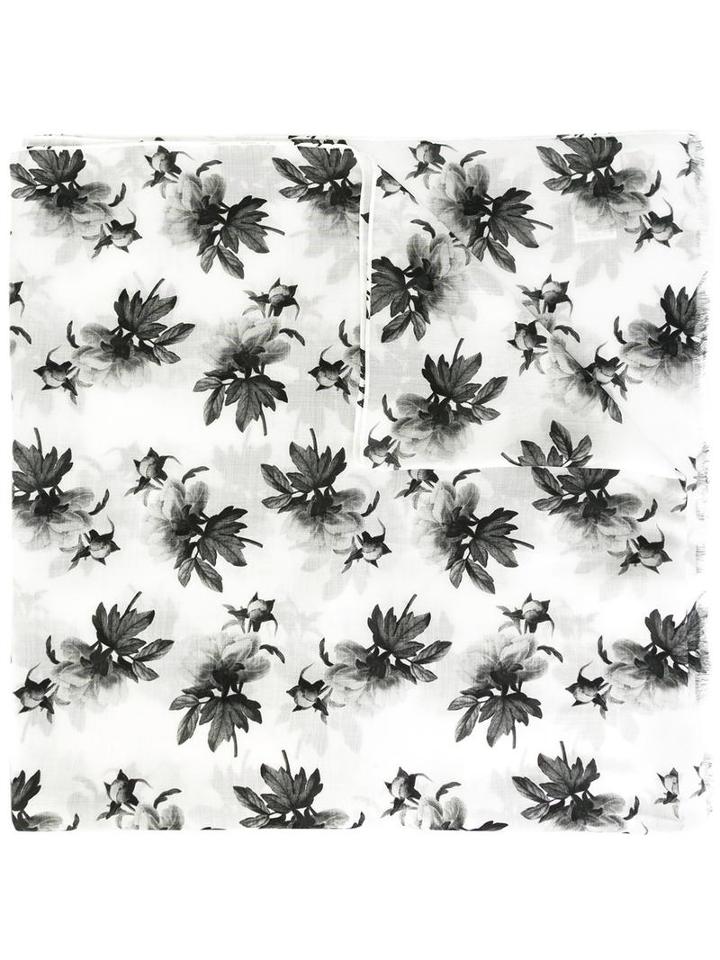 Paul & Joe Floral Print Scarf, Adult Unisex, White, Modal