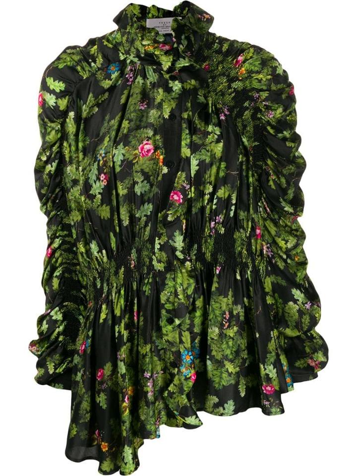 Preen By Thornton Bregazzi Asymmetric Ruffled Blouse - Green