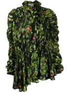Preen By Thornton Bregazzi Asymmetric Ruffled Blouse - Green