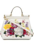 Dolce & Gabbana Floral Print Sicily Bag - White
