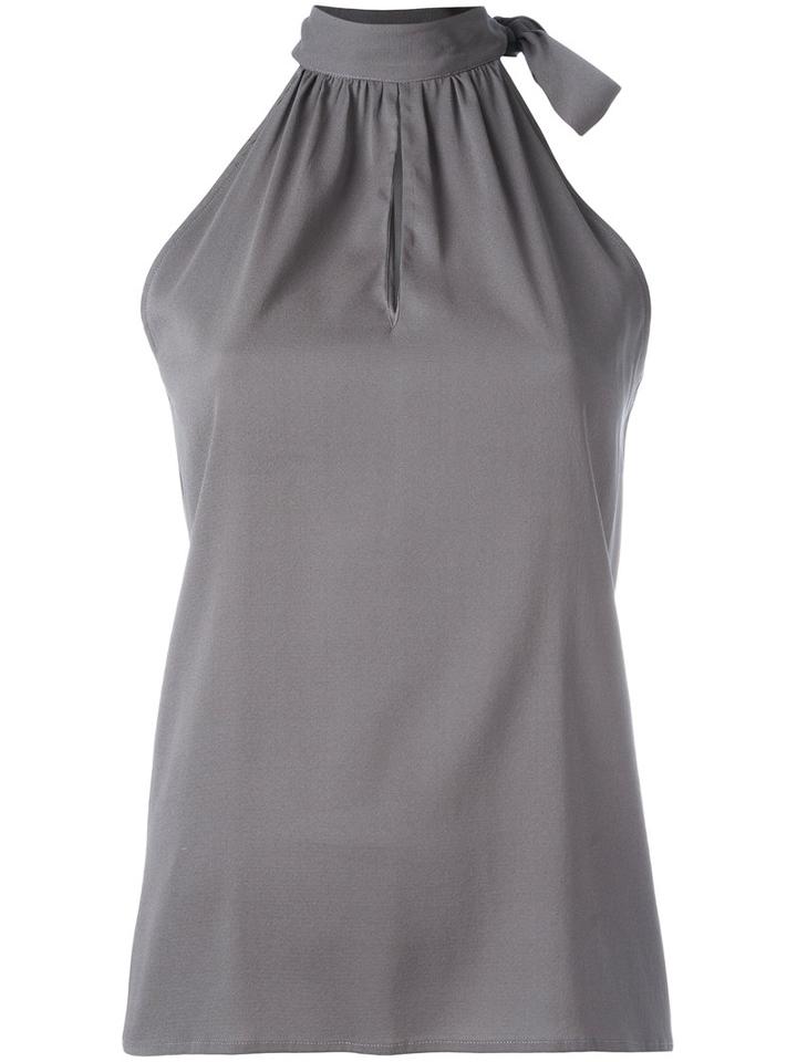 Eleventy Halter Neck Top With Tie Detail, Women's, Size: 40, Grey, Silk/spandex/elastane