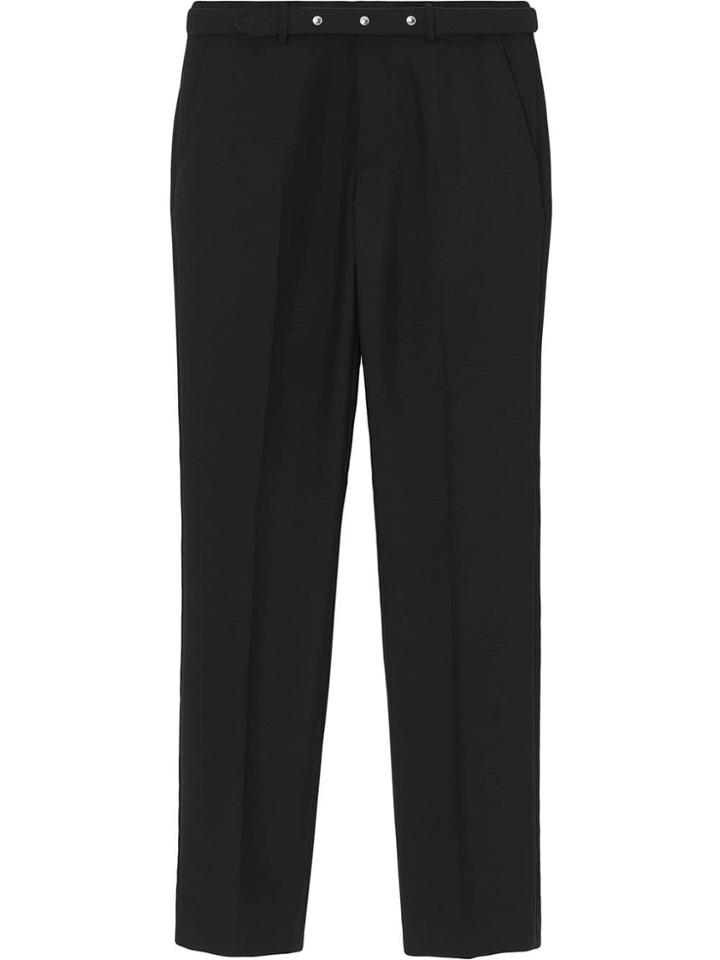 Burberry Classic Fit Triple Stud Wool Mohair Tailored Trousers - Black