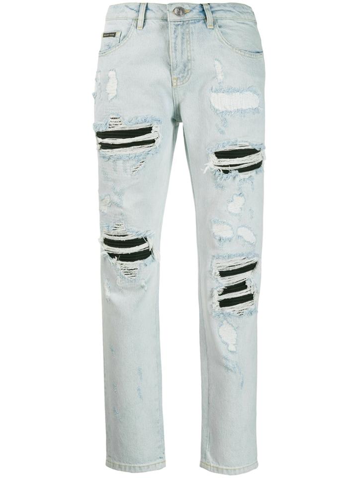Philipp Plein Statement Boyfriend Jeans - Blue