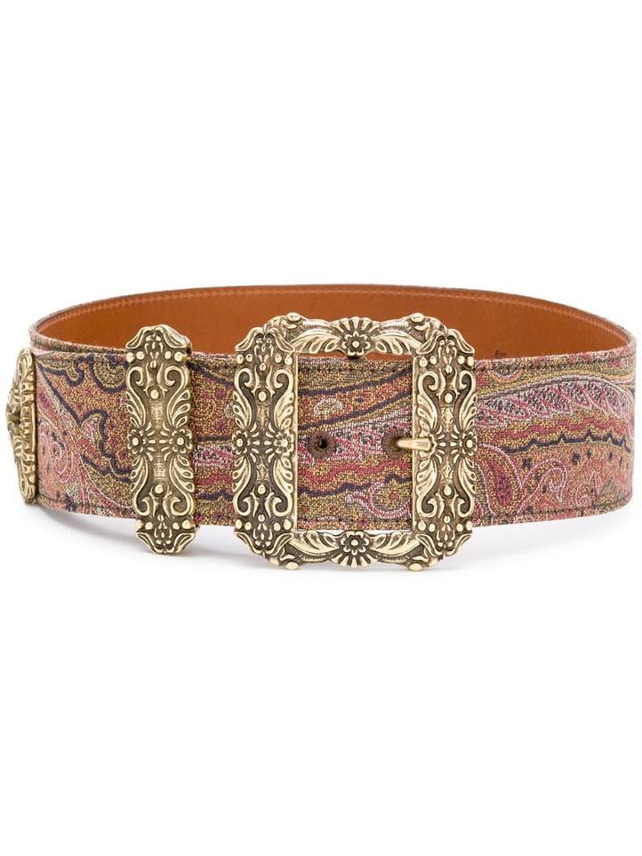 Etro Paisley Print Belt - Brown