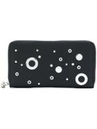 Alexander Mcqueen Eyelet And Stud Continental Wallet - Black