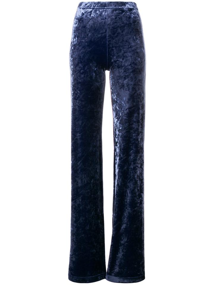 Plein Sud Velvet Flare Trousers - Blue