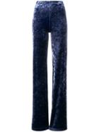 Plein Sud Velvet Flare Trousers - Blue