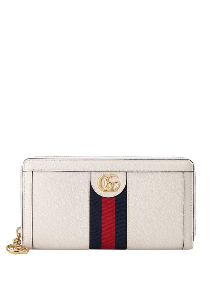 Gucci Ophidia Zip Around Wallet - White