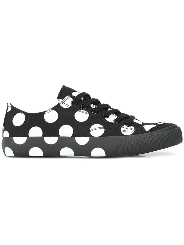 Y's Polka Dot Lace-up Sneakers - Black
