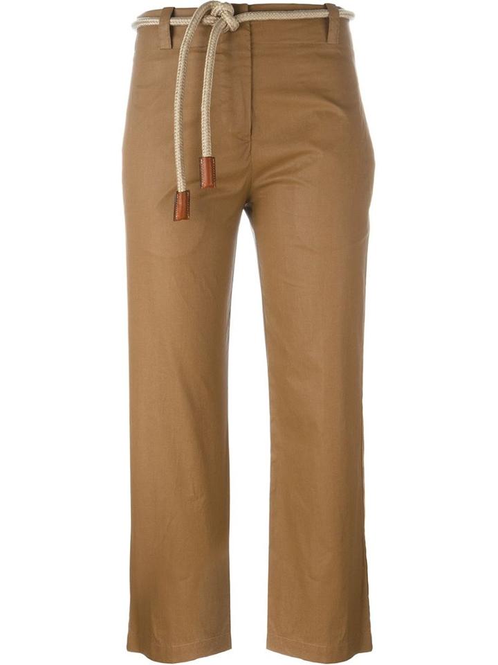 Erika Cavallini Rope Tie Trousers, Women's, Size: 38, Brown, Cotton