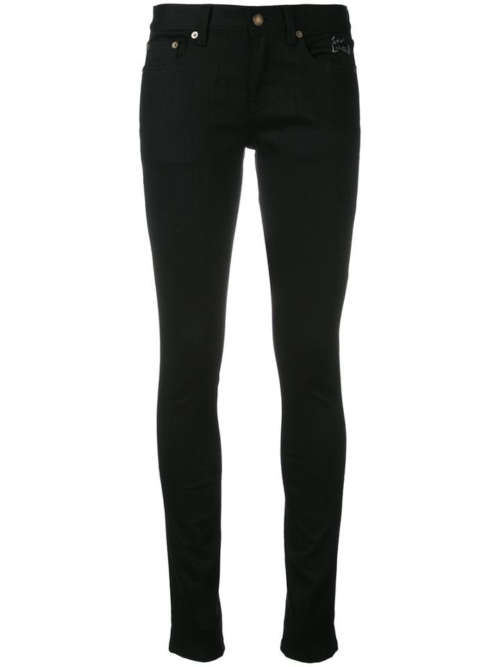 Saint Laurent Skinny Trousers, Women's, Size: 27, Black, Cotton/spandex/elastane