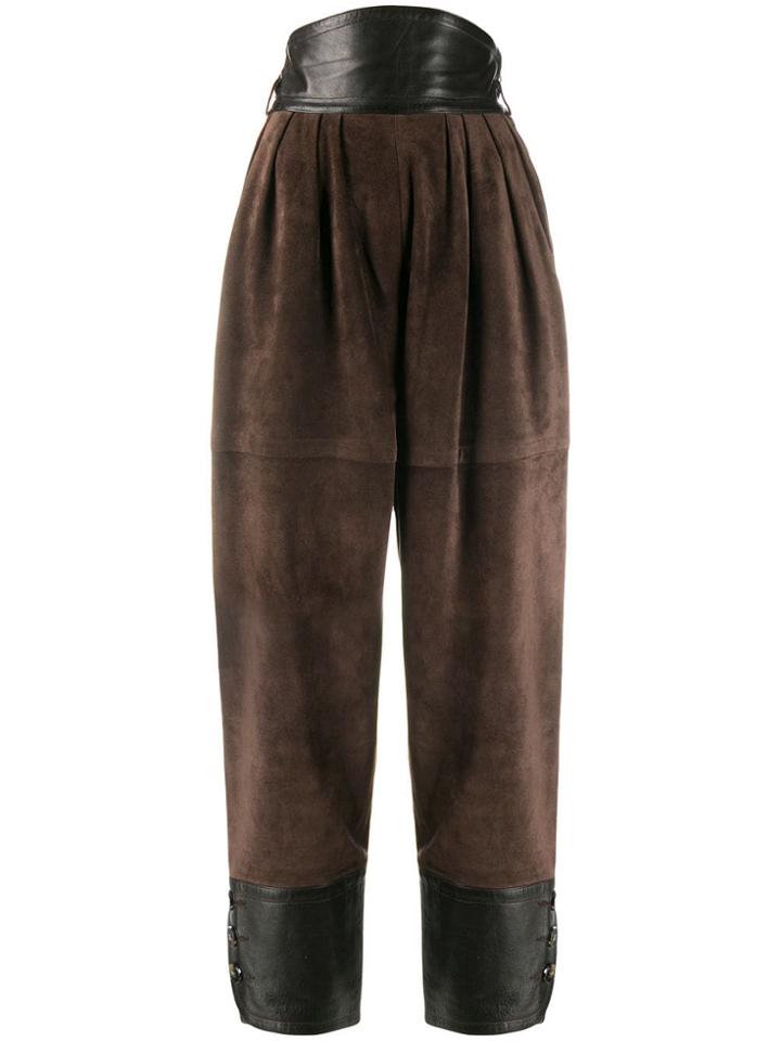 Yves Saint Laurent Vintage High Rise Loose Trousers - Brown