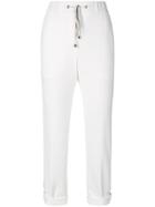 Peserico Side Stripe Cropped Trousers - White