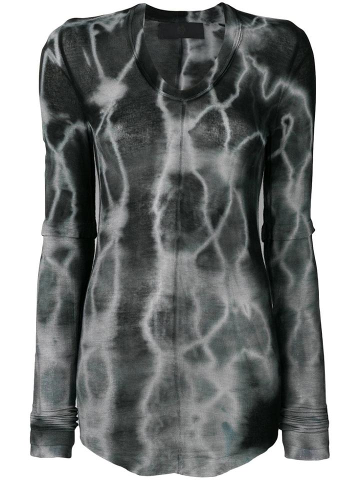 Marc Le Bihan Tie-dye Longsleeved T-shirt - Grey