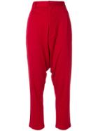 Y-3 Drop-crotch Trousers - Red