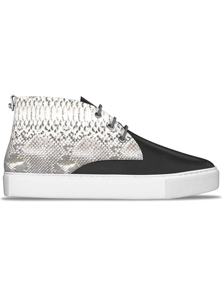 Myswear Maltby Mid-top Sneakers, Women's, Size: 41, Black, Leather/python Skin/rubber