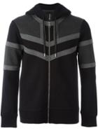 Neil Barrett Colour Block Hoodie, Men's, Size: Small, Black, Viscose/lyocell/cotton/spandex/elastane