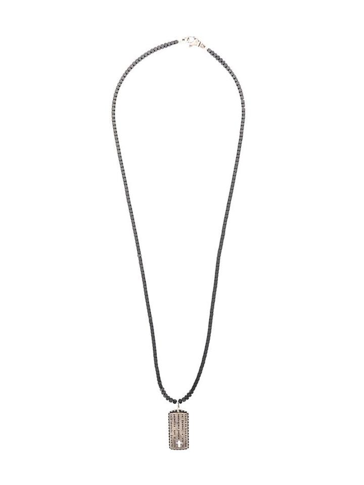 Nialaya Jewelry Cross Tag Necklace - Grey