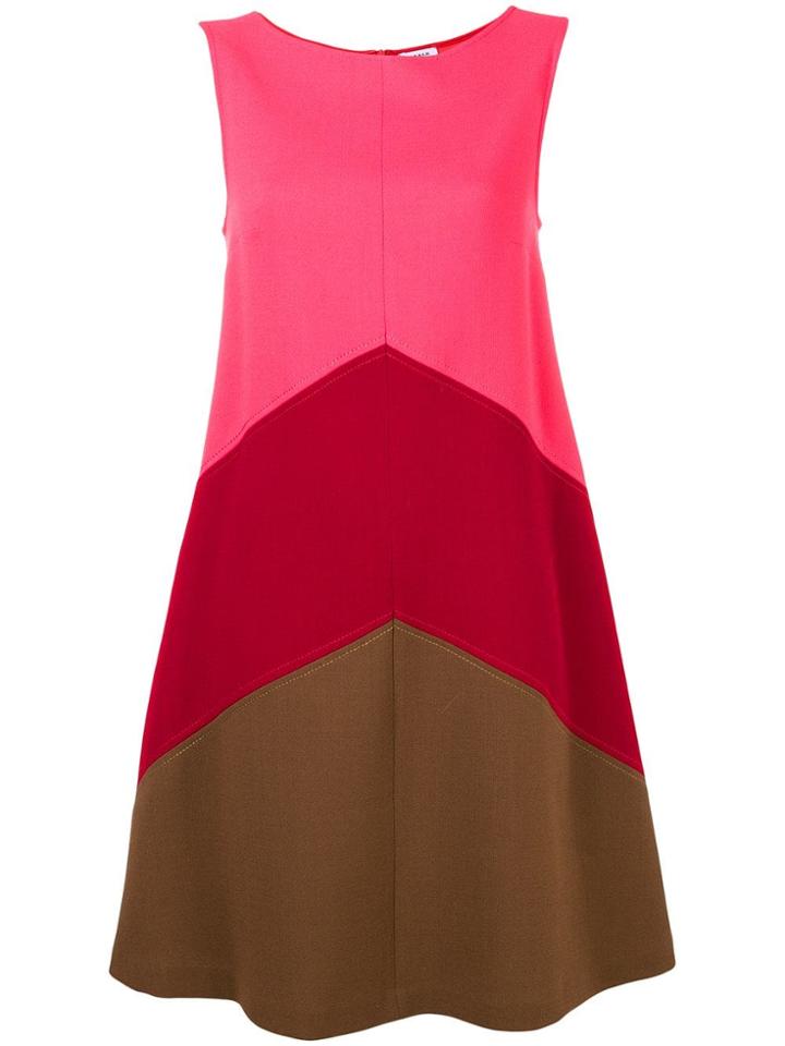 P.a.r.o.s.h. Chevron Colourblock Shift Dress - Pink & Purple