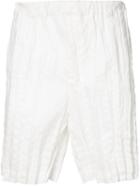 Issey Miyake - Crinkle Effect Shorts - Men - Linen/flax/polyester - 3, White, Linen/flax/polyester