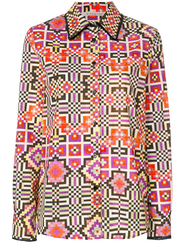 Miahatami Pixel Print Shirt - Yellow & Orange