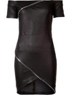 Rta Zip Detail Mini Dress, Women's, Size: Xs, Black, Lamb Skin