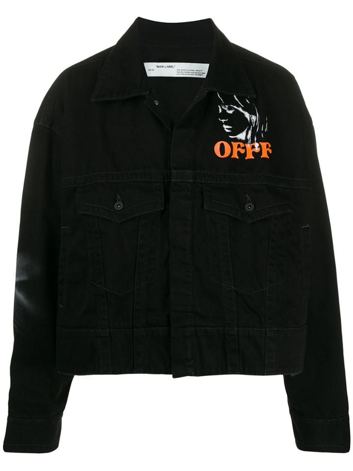 Off-white Offf-beige Denim Jacket - Black