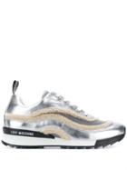 Love Moschino Metallic Low Top Sneakers - Silver