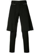 Comme Des Garçons Homme Plus Layered Trousers, Men's, Size: Medium, Black, Wool